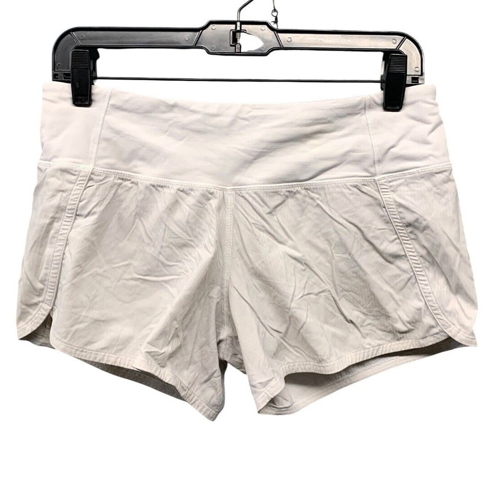 Lululemon Speed Up Shorts Womens 6 Cream Running Workout Athletic Gym Training